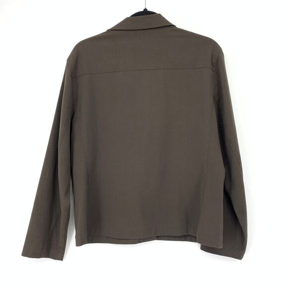 Chicos Shirt Jacket Womens Size 1 US M Brown Long Sleeve Pockets - Picture 2 of 5